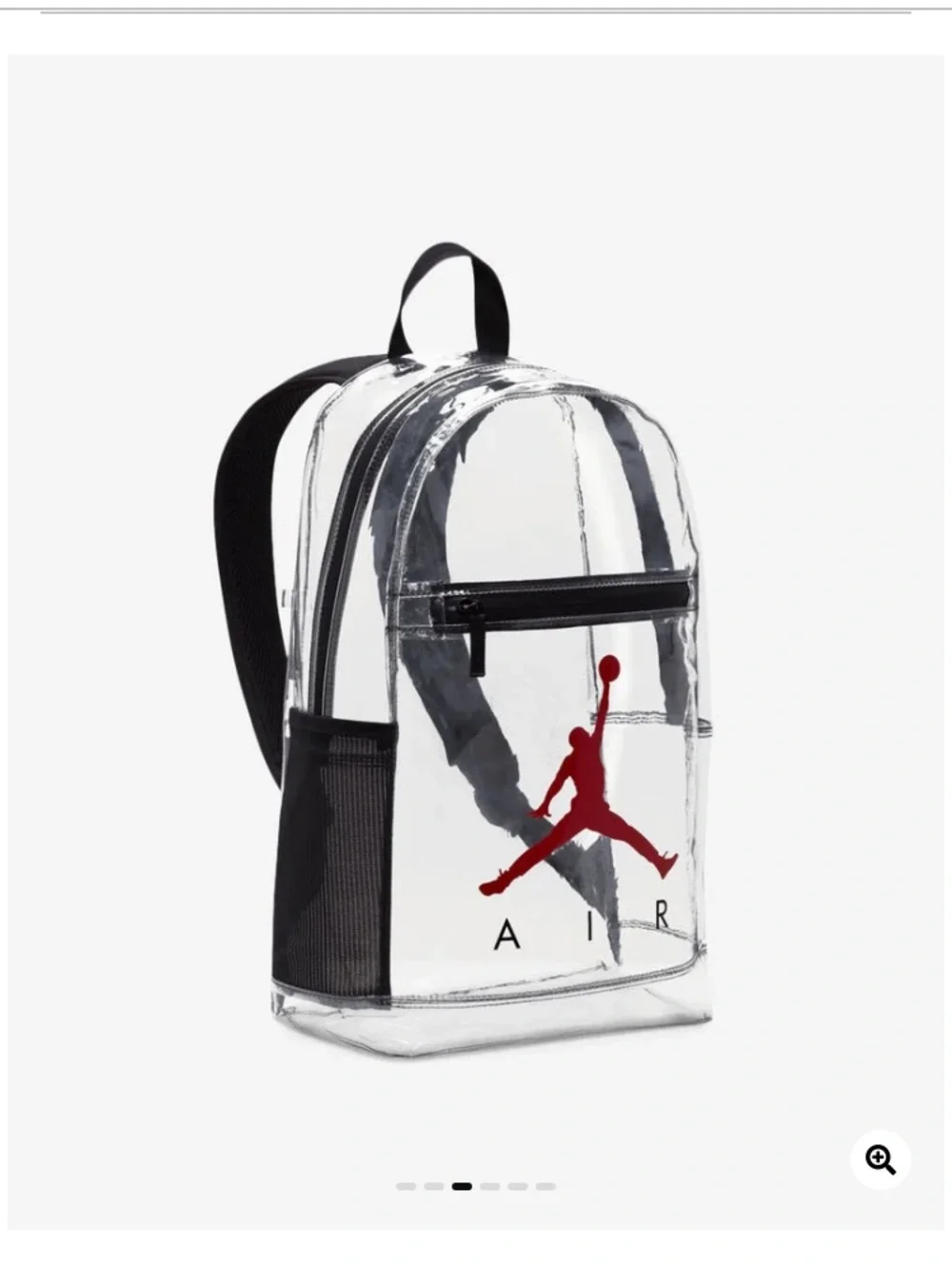 Jordan Clear Backpack with Red Jumpman and Black Trim - Picture 3 of 5